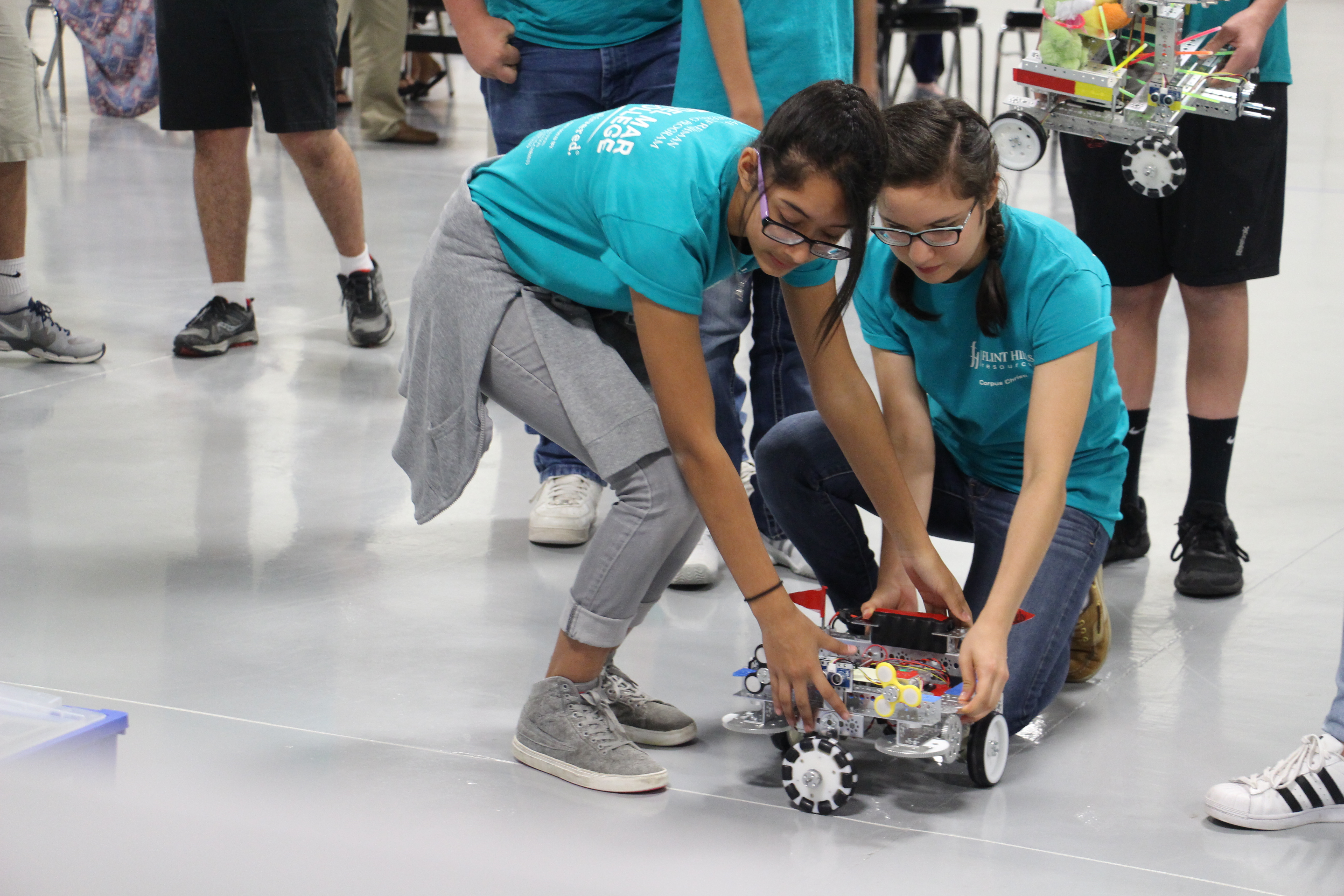 Kids build, race robots at engineering camp