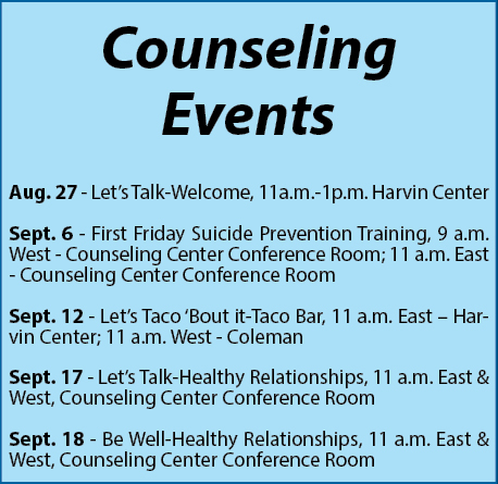 Counselors here to have your back and mind