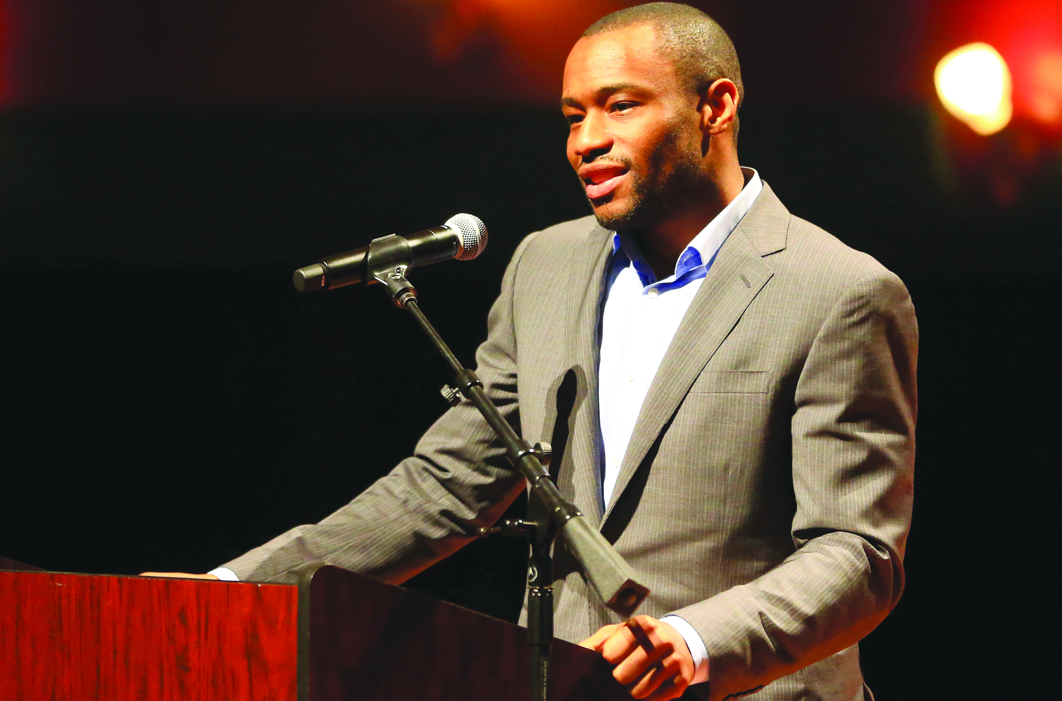 GABE HERNANDEZ/CALLER-TIMES Dr. Marc Lamont Hill speaks during the 4th Annual Dr. Martin Luther King, Jr. Community Celebration Wednesday, Jan. 26, 2016, at Texas A&M University-Corpus Christi in Corpus Christi.
