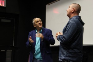 Actor Pepe Serna works with Kim Frederick's drama students on Dec. 12 on East Campus.