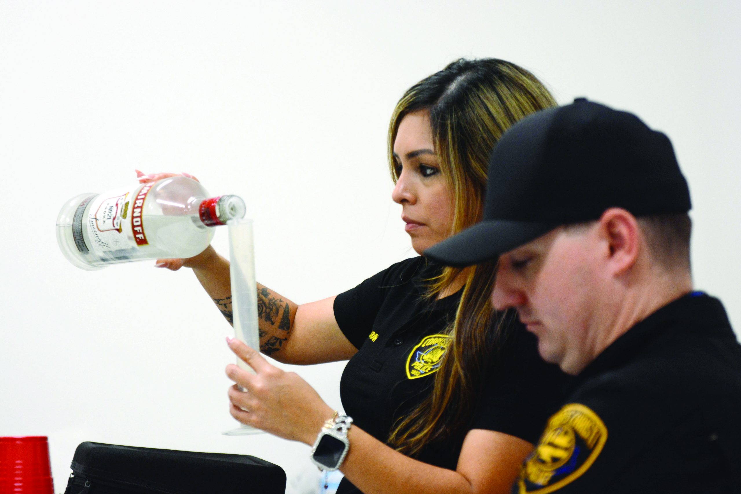 Police pour up for practice sobriety tests 