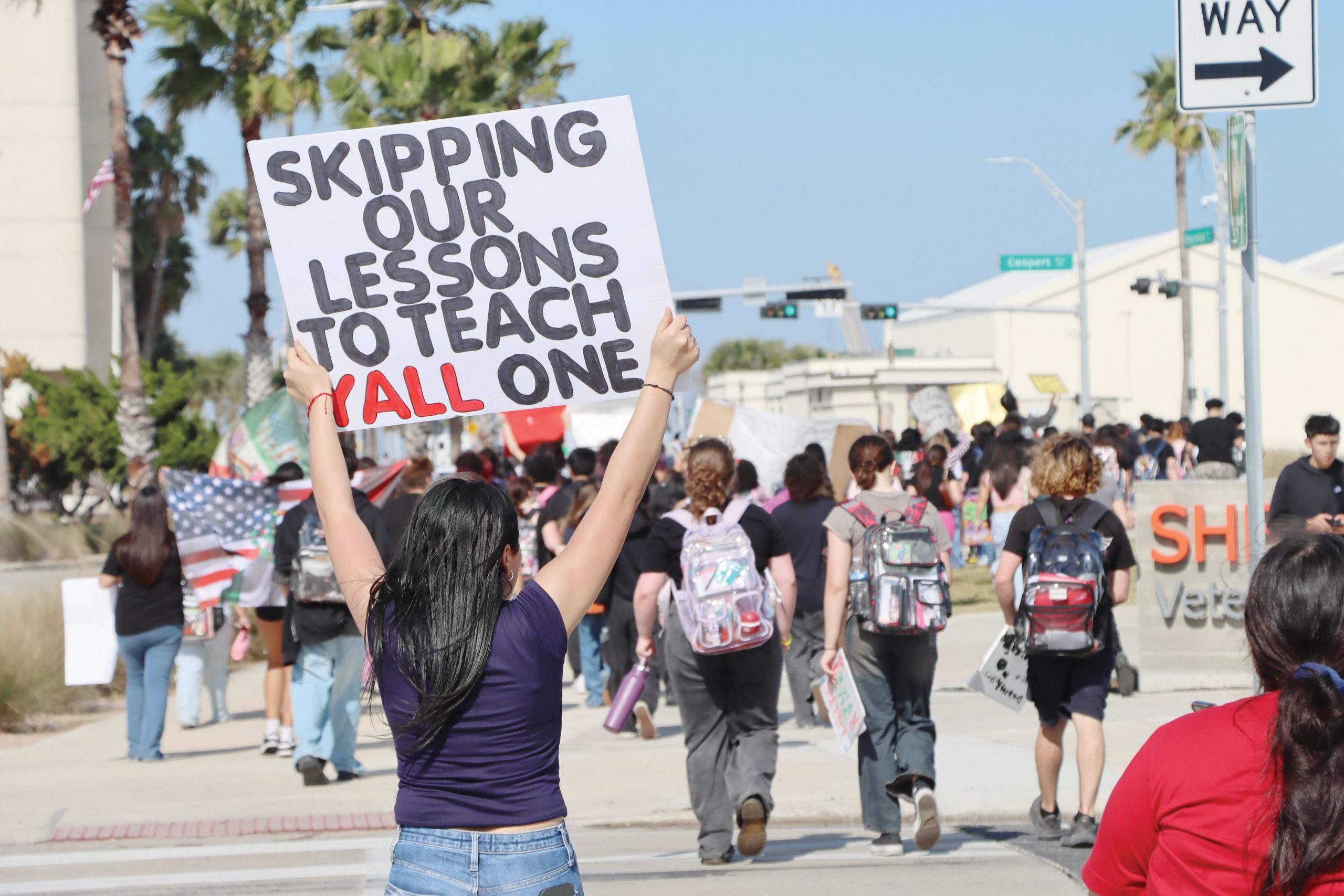 CCISD high school students walk out to protest ICE  
