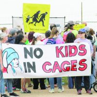 Protestors from several counties gathered outside of Diley Family Detntion Center April 18 to protest inhumane living conditions. Photo by Arianna Rios
